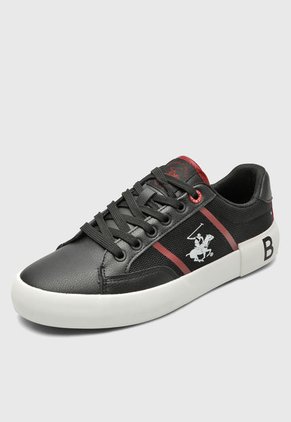 Tenis Lifestyle Negro-Blanco-Rojo Beverly Hills Polo Club Flow
