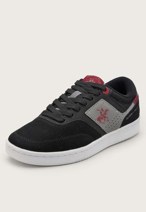 Tenis Lifestyle Negro-Blanco-Gris-Rojo Beverly Hills Polo Club Element