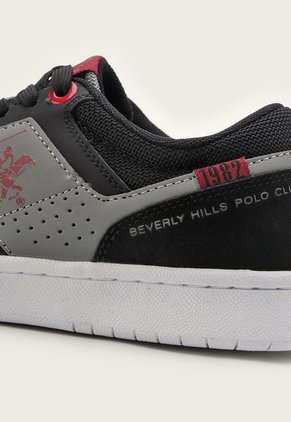 Tenis Lifestyle Negro-Blanco-Gris-Rojo Beverly Hills Polo Club Element
