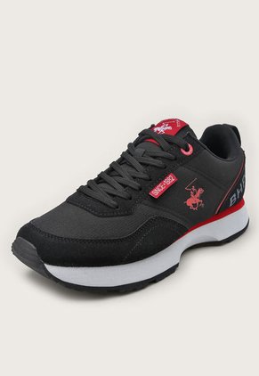 Tenis Lifestyle Negro-Blanco-Rojo Beverly Hills Polo Club Titus