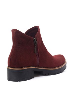 Botin Cuero Vinotinto Blanco Perla BC-770