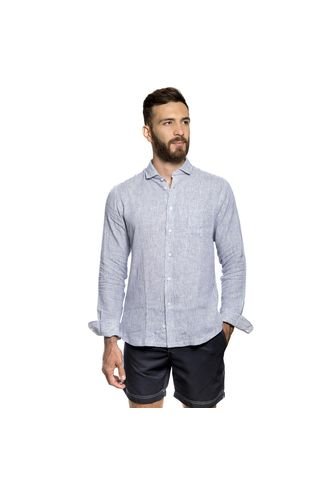 Blubarqué - Camisa Rayas De Lino Para Hombre Palmetto - Blubarqué