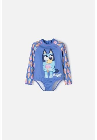Vestido De Baño De Bluey Multicolor Manga Larga Para Niña 2T A 6T 3T BLUEY