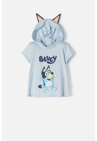 Camiseta De Bluey Con Capucha Azul Para Niña 2T A 6T 3T BLUEY