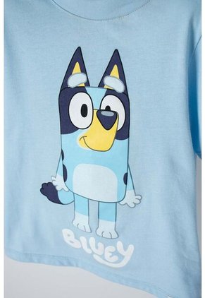 Camiseta De Bluey Manga Corta Azul Unisex 2T A 6T 3T