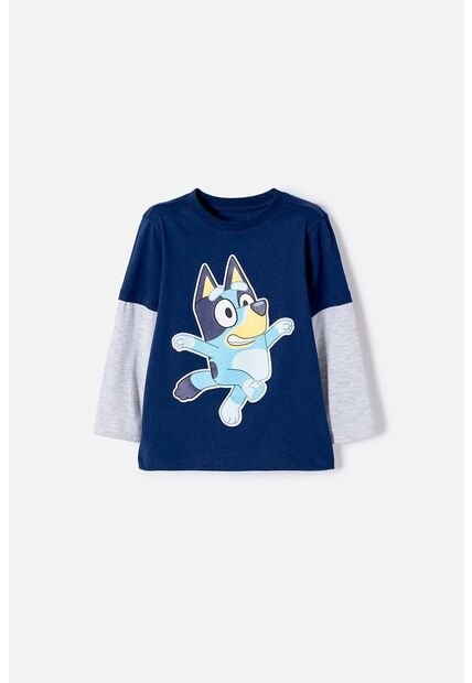 Camiseta De Bluey Azul Manga Larga Para Niño 2T A 6T 4T