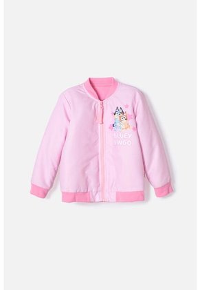 Chaqueta De Bluey Rosada Con Cierre Ajustable En Frente Para Niña 2T A 6T 2T