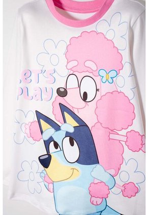 Pijama De Bluey Multicolor Manga Larga Para Niña 2T A 6T 2T