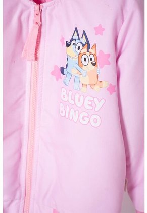 Chaqueta De Bluey Rosada Con Cierre Ajustable En Frente Para Niña 2T A 6T 3T