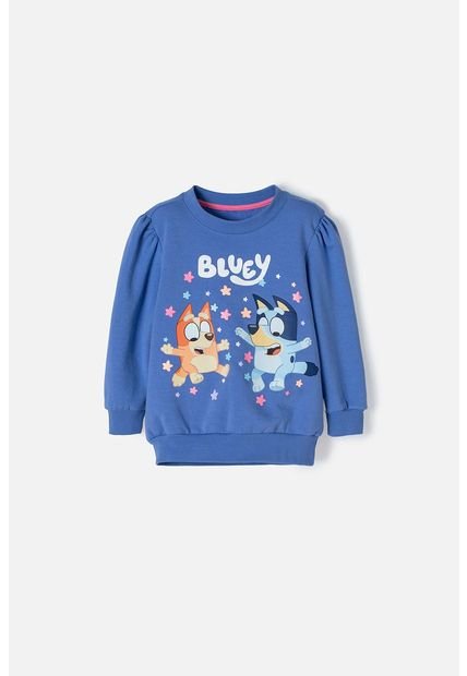 Buzo De Bluey Azul De Diseño Cerrado Para Niña 2T A 6T 4T