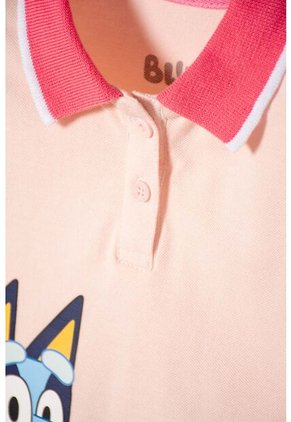 Camiseta De Bluey Rosa Tipo Polo Para Niña 2T A 6T 3T
