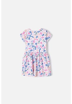 Vestido De Bluey Multicolor Manga Corta Para Niña 2T A 6T 4T