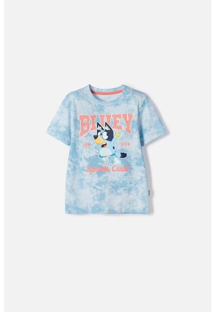 Camiseta De Bluey Manga Corta Azul Para Niño De 2T A 6T 4T