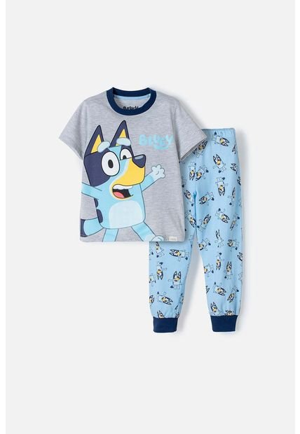 Pijama De Bluey Azul Y Gris Maga Corta Para Niño 2T A 6T 5T
