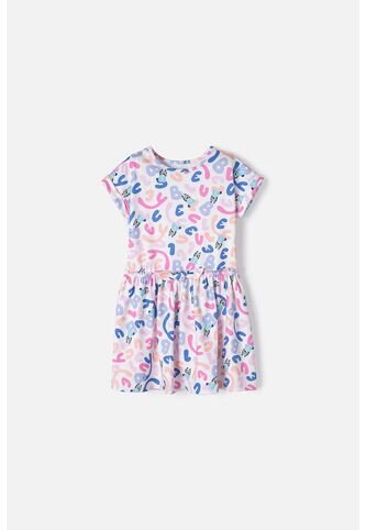 Vestido De Bluey Multicolor Manga Corta Para Niña 2T A 6T 3T BLUEY