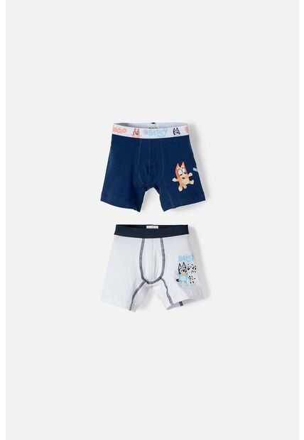 Pack X2 Boxer De Bluey Azul Y Blanco Para Niño 2T A 6T 2T