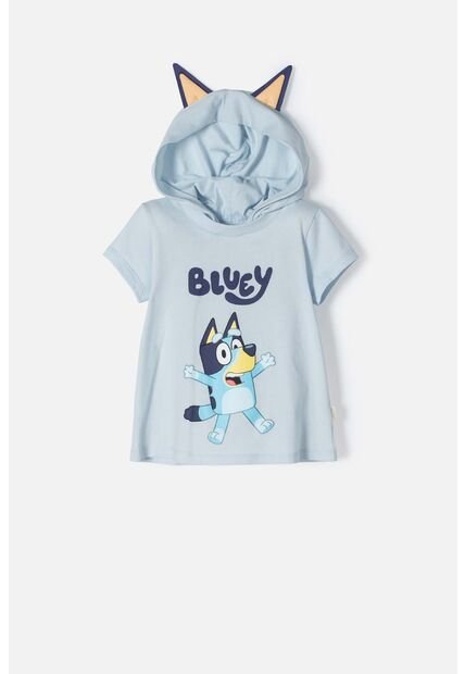 Camiseta De Bluey Con Capucha Azul Para Niña 2T A 6T 3T