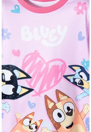 Pijama De Bluey Pantalón Largo Rosado Para Niña 2T A 6T 3T