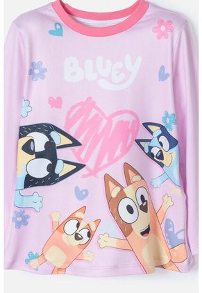 Pijama De Bluey Pantalón Largo Rosado Para Niña 2T A 6T 3T