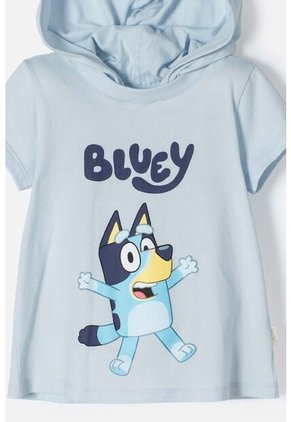 Camiseta De Bluey Con Capucha Azul Para Niña 2T A 6T 4T