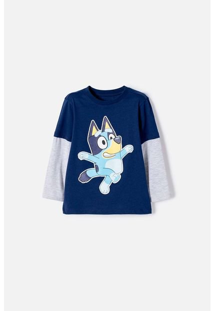 Camiseta De Bluey Azul Manga Larga Para Niño 2T A 6T 5T