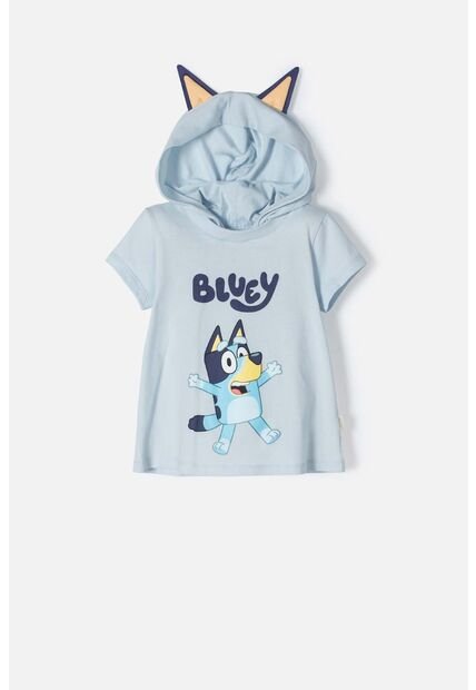 Camiseta De Bluey Con Capucha Azul Para Niña 2T A 6T 2T