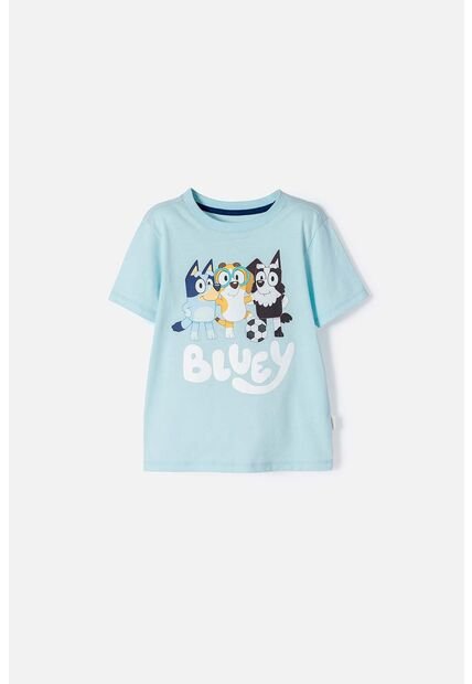Camiseta De Bluey Azul Manga Corta Para Niño 2T A 6T 5T
