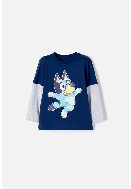 Camiseta De Bluey Azul Manga Larga Para Niño 2T A 6T 5T