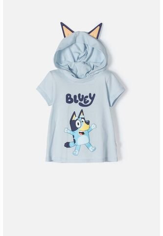 Camiseta De Bluey Con Capucha Azul Para Niña 2T A 6T 4T BLUEY