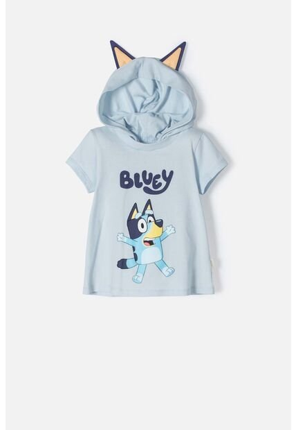 Camiseta De Bluey Con Capucha Azul Para Niña 2T A 6T 4T