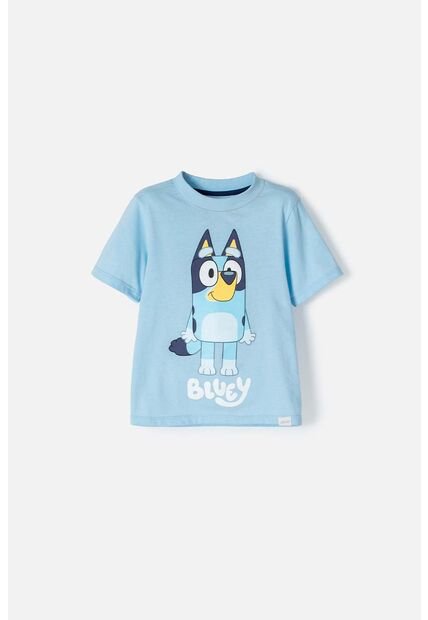 Camiseta De Bluey Manga Corta Azul Unisex 2T A 6T 3T