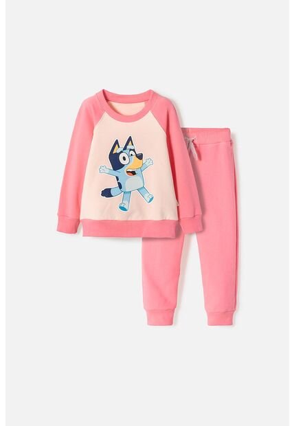 Conjunto De Bluey Con Pantalón Largo Rosado Para Niña 2T A 6T 5T