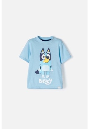 Camiseta De Bluey Manga Corta Azul Unisex 2T A 6T 5T