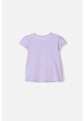 Camiseta De Bluey Lila Estampada En Frente Para Niña 2T A 6T 4T