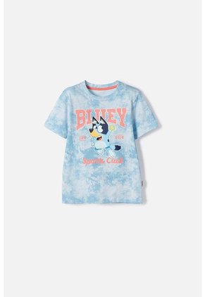 Camiseta De Bluey Manga Corta Azul Para Niño De 2T A 6T 2T