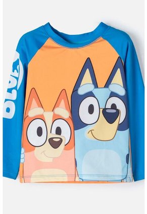 Conjunto De Baño De Bluey Azul Y Naranja Manga Larga Para Niño 2T A 6T 3T