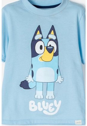Camiseta De Bluey Manga Corta Azul Unisex 2T A 6T 3T