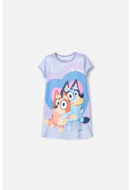 Pijama De Bluey Azul Tipo Batola Para Niña 2T A 6T 4T