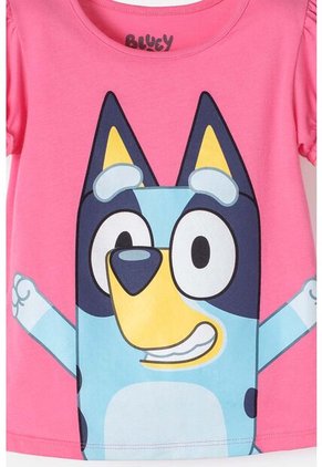 Camiseta De Bluey Rosada Manga Corta Para Niña 2T A 6T 4T