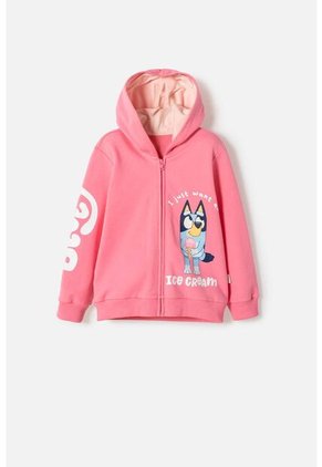 Buzo De Bluey Rosado De Diseño Abierto Para Niña 2T A 6T 4T