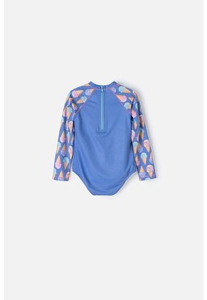 Vestido De Baño De Bluey Multicolor Manga Larga Para Niña 2T A 6T 3T