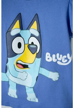 Pijama De Bluey Multicolor Manga Corta Para Niña 2T A 6T 4T