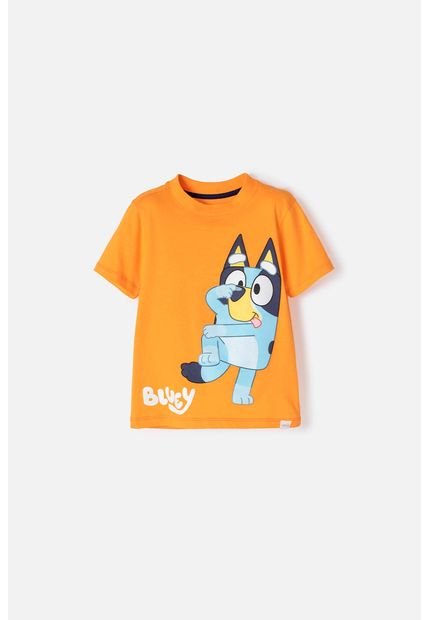 Camiseta De Bluey Naranja Manga Corta Para Niño 2T A 6T 2T