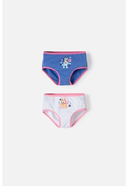 Pack X2 Panties De Bluey Blanco Y Azul Niña 2T A 6T 3T