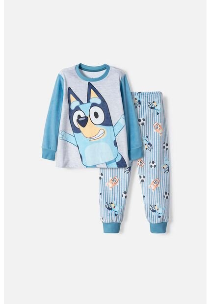 Pijama De Bluey Azul Tipo Fleece Para Niño 2T A 6T 3T