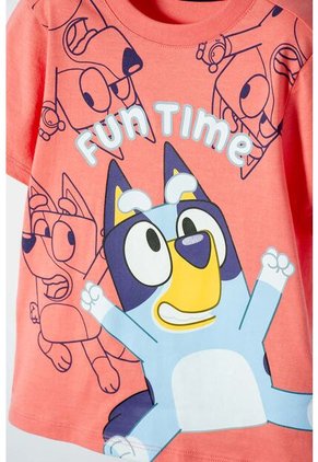 Camiseta De Bluey Manga Corta Salmon Para Niño 2T A 6T 4T