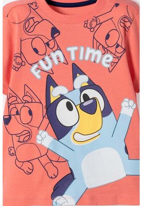 Camiseta De Bluey Manga Corta Salmon Para Niño 2T A 6T 4T
