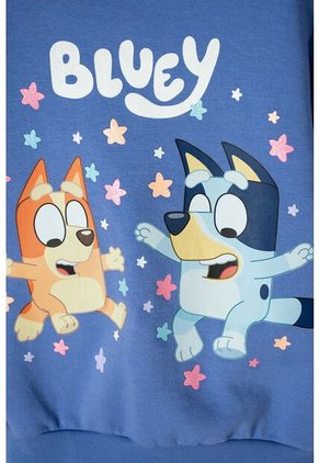 Buzo De Bluey Azul De Diseño Cerrado Para Niña 2T A 6T 3T