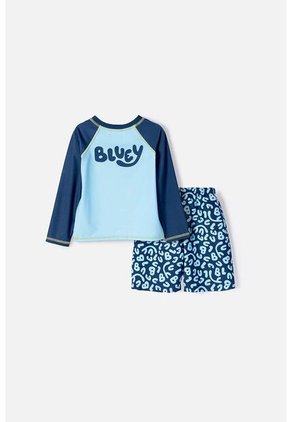 Conjunto Baño De Bluey Multicolor De Camiseta Manga Larga Para Niño 2T A 6T 2T