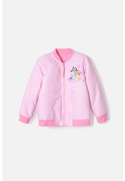 Chaqueta De Bluey Con Cierre Rosado Para Niña 2T A 6T